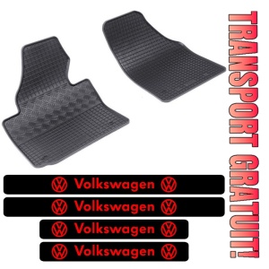 Covorase Volkswagen Caddy, Van, din 2004 - 10.2020, 2 locuri si set 4 stickere protectie praguri Volkswagen