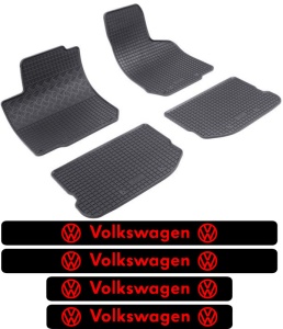Covorase Volkswagen Golf 4, Combi, din 1998 - 05.2007 si set 4 stickere protectie praguri Volkswagen accesorii pentru autoturismul tau - masina v4059
