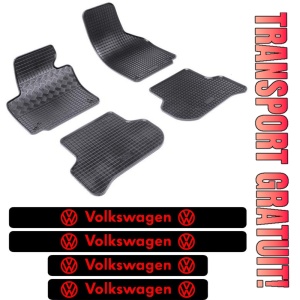 Covorase Volkswagen Golf V Plus din 2005 - 2009 si set 4 stickere protectie praguri Volkswagen