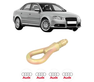 Cui carlig remorcare, tractare auto AUDI A4 B7 (8EC) din 2004-2008, Otel, Cri-Flo, 4 Stickere cu AUDI - Img 2