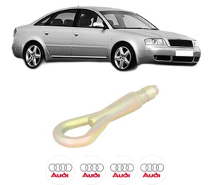 Cui carlig remorcare, tractare auto AUDI A6 C5 (4B2, 4B4) din 1997-2005, Otel, Cri-Flo, 4 Stickere cu AUDI - Img 2