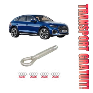 Cui carlig remorcare, tractare auto AUDI Q5 Sportback (FYT) din 2020-2021, Otel, Cri-Flo, 4 Stickere cu AUDI