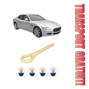 Cui carlig remorcare, tractare auto MASERATI QUATTROPORTE V din 2004-2011, Otel, Cri-Flo, 4 Stickere cu MASERATI