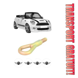 Cui carlig remorcare, tractare auto MINI MINI Convertible (R57) din 2008-2015, Otel, Cri-Flo, 4 Stickere cu MINI