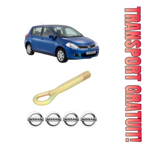 Cui carlig remorcare, tractare auto NISSAN TIIDA Hatchback (C11) din 2004-2011, Otel, Cri-Flo, 4 Stickere cu NISSAN