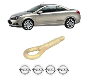 Cui carlig remorcare, tractare auto OPEL ASTRA H TwinTop (A04) din 2005-2010, Otel, Cri-Flo, 4 Stickere cu OPEL - Img 2
