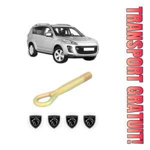 Cui carlig remorcare, tractare auto PEUGEOT 4007 (VU_, VV_) din 2007-2013, Otel, Cri-Flo, 4 Stickere cu PEUGEOT