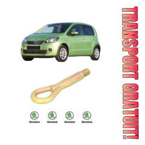 Cui carlig remorcare, tractare auto SKODA CITIGO (NF1) din 2012-2019, Otel, Cri-Flo, 4 Stickere cu SKODA