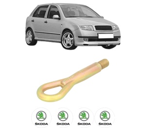Cui carlig remorcare, tractare auto SKODA FABIA I (6Y2) din 1999-2003, Otel, Cri-Flo, 4 Stickere cu SKODA - Img 2