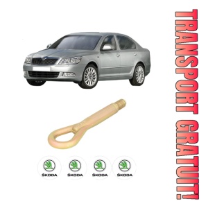 Cui carlig remorcare, tractare auto SKODA Octavia II (1Z3) din 2004-2013, Otel, Cri-Flo, 4 Stickere cu SKODA