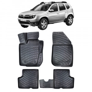 Dacia Duster 4X4 2010-2017 Set 4 covorase auto din cauciuc tip tavita premium line 3D accesorii pentru autoturismul tau - masina v242160