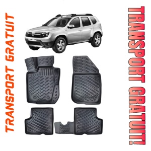Dacia Duster 4X4 2010-2017 Set 4 covorase auto din cauciuc tip tavita premium line 3D