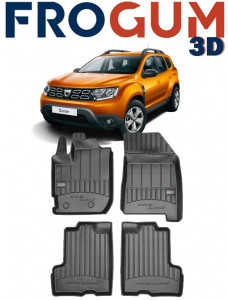 Dacia Duster II, Suv, Din 01.2018 - Prezent , Set Covorase Auto Tip Tavita Premium 3D, din cauciuc accesorii pentru autoturismul tau - masina v174638