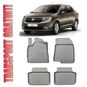 Dacia Logan III, Sedan, Din 01.2021 - Prezent , Set Covorase Auto Tip Tavita Premium 3D, din cauciuc