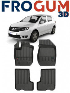 Dacia Sandero II, Hatchback, Din 12.2012 - 12.2020 , Set Covorase Auto Tip Tavita Premium 3D, din cauciuc accesorii pentru autoturismul tau - masina v172436