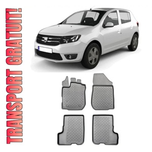 Dacia Sandero II, Hatchback, Din 12.2012 - 12.2020 , Set Covorase Auto Tip Tavita Premium 3D, din cauciuc