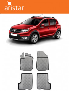 Dacia Sandero II Stepway, Hatchback, Din 12.2012 - 12.2020 , Set Covorase Auto Tip Tavita Premium 3D, din cauciuc accesorii pentru autoturismul tau - masina v172743