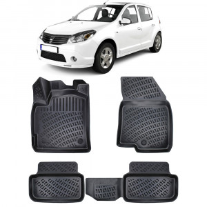 Dacia Sandero Stepway Comfort 2020- Set 4 covorase auto din cauciuc tip tavita premium line 3D accesorii pentru autoturismul tau - masina v243465