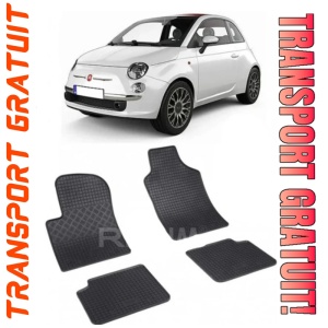 Fiat 500, Hatchback, fabricat din 09.2007 - Prezent, set covorase auto dedicate, din cauciuc 100% Premium