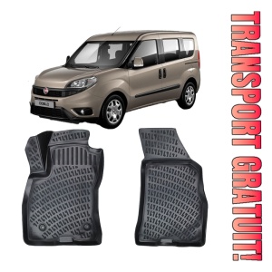 Fiat Doblo 2010-2015 Set 2 Covorase Auto (Fata) Cauciuc Tip tavita Premium Line 3D
