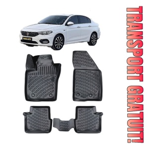 Fiat Egea 2015-2025 Set 4 covorase auto din cauciuc tip tavita premium line 3D