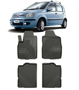 Fiat Panda II Din 09.2003 - 12.2012, Hatchback , Set Covorase Auto Tip Tavita Premium 3D, din cauciuc accesorii pentru autoturismul tau - masina v168330