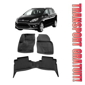 Ford C-Max (Exceptie Hybrid) (2010-2019) Set covorase auto cauciuc G.Modern Line 3D