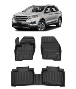 Ford Edge II Din 05.2016 - Prezent, Suv , Set Covorase Auto Tip Tavita Premium 3D, din cauciuc accesorii pentru autoturismul tau - masina v162419