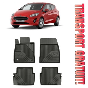 Ford Fiesta VII Din 07.2017 - Prezent, Hatchback , Set Covorase Auto Tip Tavita Premium 3D, din cauciuc