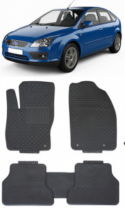 Ford Focus II Hatckback (2004-2011) Set 5 covorase auto cauciuc Exclusive Line accesorii pentru autoturismul tau - masina v148287