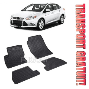 Ford Focus III, Sedan, fabricat din 03.2011 - 08.2018, set covorase auto dedicate, din cauciuc 100% Premium