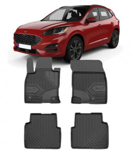 Ford Kuga III Din 04.2020 - Prezent, Suv , Set Covorase Auto Tip Tavita Premium 3D, din cauciuc accesorii pentru autoturismul tau - masina v169052