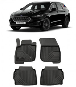 Ford Mondeo V Din 01.2015 - Prezent, Sedan , Set Covorase Auto Tip Tavita Premium 3D, din cauciuc accesorii pentru autoturismul tau - masina v168491