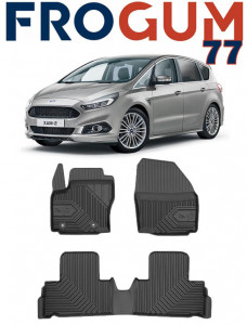 Ford S-Max I Din 05.2006 - 08.2015, Van , Set Covorase Auto Tip Tavita Premium 3D, din cauciuc accesorii pentru autoturismul tau - masina v169372