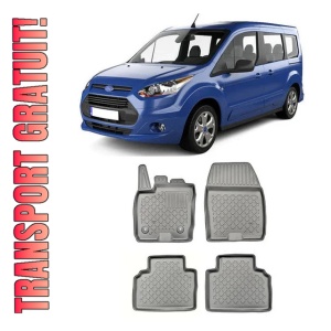 Ford Tourneo Connect II, Van, Din 06.2014 - Prezent , Set Covorase Auto Tip Tavita Premium 3D, din cauciuc