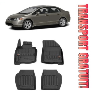 Honda CIVIc VIII Din 2006 - 2012, Hatchback , Set Covorase Auto Tip Tavita Premium 3D, din cauciuc