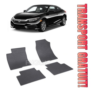 Honda CIVIc X, Sedan, fabricat din 05.2017 - Prezent, set covorase auto dedicate, din cauciuc 100% Premium