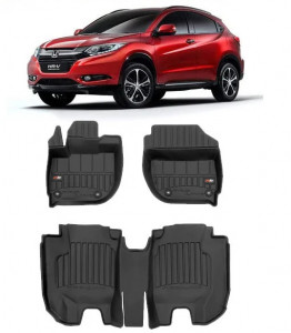 Honda Hr-V II, Suv, Din 09.2015 - Prezent , Set Covorase Auto Tip Tavita Premium 3D, din cauciuc accesorii pentru autoturismul tau - masina v170925