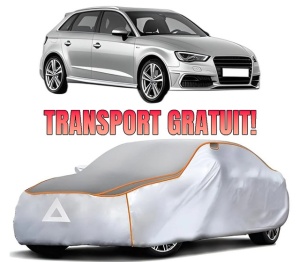 Husa Prelata Antigrindina Auto AUDI A3 Sportback (8VA, 8VF) din 2012-2020, Protectie auto contra intemperiilor la grindina, Waterproof, 4x Stickere auto AUDI