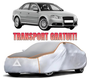 Husa Prelata Antigrindina Auto AUDI A4 B7 (8EC) din 2004-2008, Protectie auto contra intemperiilor la grindina, Waterproof, 4x Stickere auto AUDI