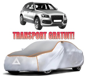 Husa Prelata Antigrindina Auto AUDI Q5 Van (8RB) din 2008-2017, Protectie auto contra intemperiilor la grindina, Waterproof, 4x Stickere auto AUDI