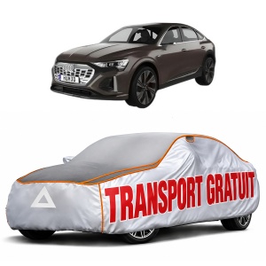Husa Prelata Antigrindina Auto AUDI Q8 E-TRON Sportback (GET) din 2022, Protectie auto contra intemperiilor la grindina, Waterproof, 4x Stickere auto AUDI