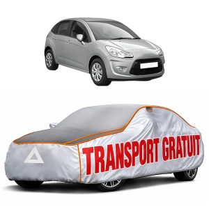 Husa Prelata Antigrindina Auto CITROEN C3 II (SC_) din 2009-2016, Protectie auto contra intemperiilor la grindina, Waterproof, 4x Stickere auto CITROEN