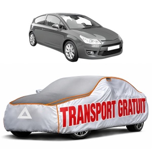 Husa Prelata Antigrindina Auto CITROEN C4 Coupe (LA_) din 2004-2011, Protectie auto contra intemperiilor la grindina, Waterproof, 4x Stickere auto CITROEN