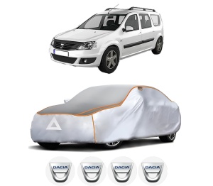 Husa Prelata Antigrindina Auto DACIA LOGAN MCV II din 2013-2019, Protectie auto contra intemperiilor la grindina, Waterproof, 4x Stickere auto DACIA - Img 2