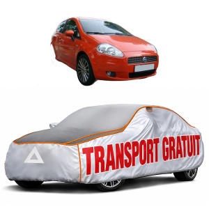 Husa Prelata Antigrindina Auto FIAT PUNTO (199_) din 2012-2018, Protectie auto contra intemperiilor la grindina, Waterproof, 4x Stickere auto FIAT