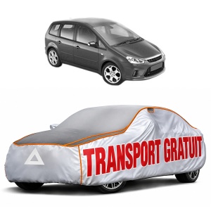Husa Prelata Antigrindina Auto FORD C-MAX (DM2) din 2007-2010, Protectie auto contra intemperiilor la grindina, Waterproof, 4x Stickere auto FORD