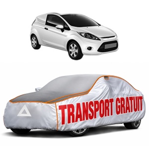 Husa Prelata Antigrindina Auto FORD FIESTA VI Van din 2009-2017, Protectie auto contra intemperiilor la grindina, Waterproof, 4x Stickere auto FORD