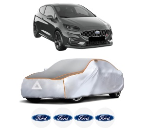 Husa Prelata Antigrindina Auto FORD FIESTA VII (HJ, HF) din 2017-2022, Protectie auto contra intemperiilor la grindina, Waterproof, 4x Stickere auto FORD - Img 2