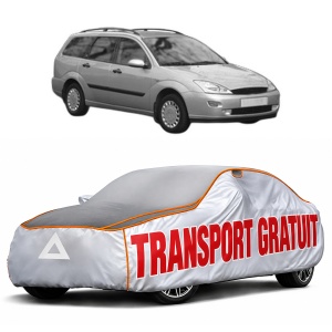 Husa Prelata Antigrindina Auto FORD FOCUS I Turnier (DNW) din 1999-2004, Protectie auto contra intemperiilor la grindina, Waterproof, 4x Stickere auto FORD